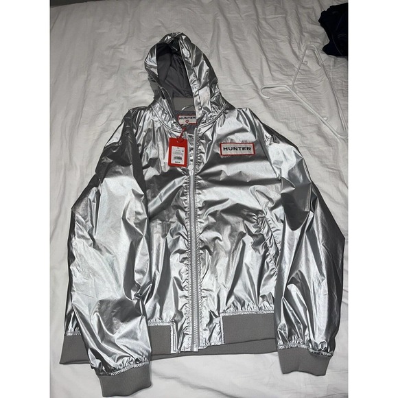 Hunter for Target Silver Hooded Windbreaker Jacket XL Men's New With Tags - Picture 4 of 5
